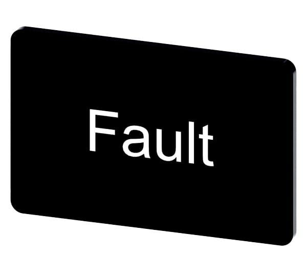SIEMENS - Bezeichnungsschild 17,5x27mm, Schild schwarz, Beschriftung: Fault