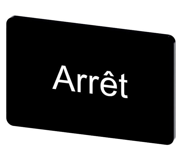 SIEMENS - Bezeichnungsschild 17,5x27mm, Schild schwarz, Beschriftung: Arret