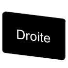 SIEMENS - Bezeichnungsschild 17,5x27mm, Schild schwarz, Beschriftung: DROITE