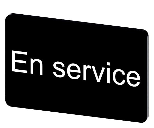 SIEMENS - Bezeichnungsschild 17,5x27mm, Schild schwarz, Beschriftung: En Service