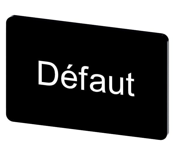 SIEMENS - Bezeichnungsschild 17,5x27mm, Schild schwarz, Beschriftung: DEFAUT