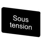 SIEMENS - Bezeichnungsschild 17,5x27mm, Schild schwarz, Beschriftung: SOUS TENSION