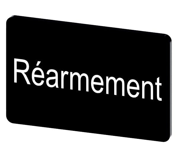 SIEMENS - Bezeichnungsschild 17,5x27mm, Schild schwarz, Beschriftung: REARMEMENT