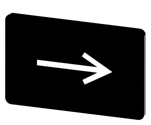 SIEMENS - Bezeichnungsschild 17,5x27mm, Schild schwarz, Symbol: Pfeilrichtung nach rechts