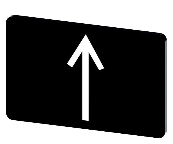 SIEMENS - Bezeichnungsschild 17,5x27mm, Schild schwarz, Symbol: Pfeilrichtung nach oben