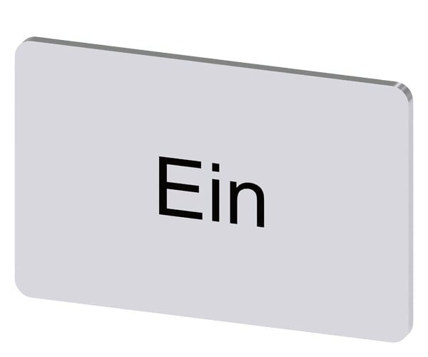 SIEMENS - Bezeichnungsschild 17,5x27mm, Schild silber, Beschriftung: Ein