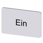 SIEMENS - Bezeichnungsschild 17,5x27mm, Schild silber, Beschriftung: Ein