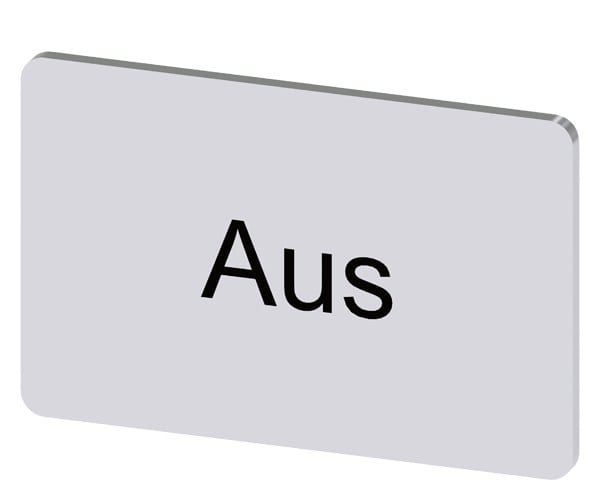 SIEMENS - Bezeichnungsschild 17,5x27mm, Schild silber, Beschriftung: Aus