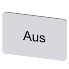 SIEMENS - Bezeichnungsschild 17,5x27mm, Schild silber, Beschriftung: Aus