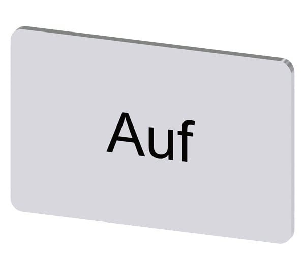 SIEMENS - Bezeichnungsschild 17,5x27mm, Schild silber, Beschriftung: Auf