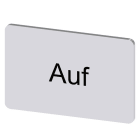 SIEMENS - Bezeichnungsschild 17,5x27mm, Schild silber, Beschriftung: Auf
