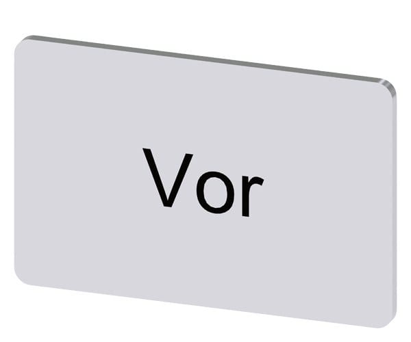 SIEMENS - Bezeichnungsschild 17,5x27mm, Schild silber, Beschriftung: Vor