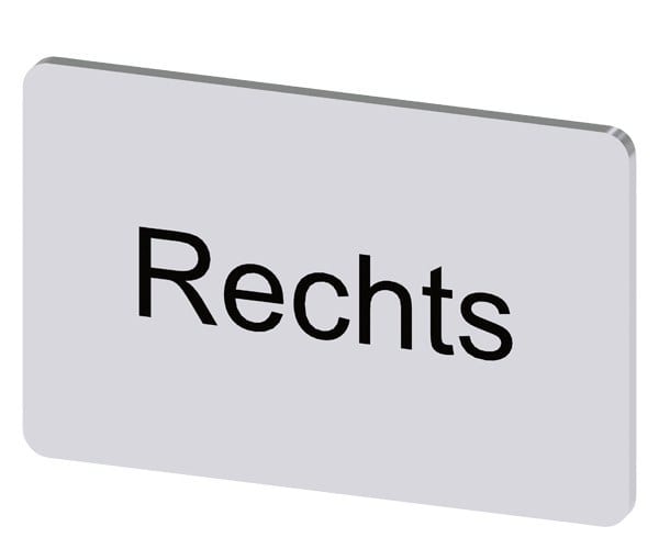 SIEMENS - Bezeichnungsschild 17,5x27mm, Schild silber, Beschriftung: Rechts
