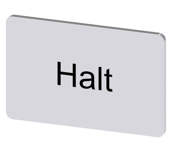 SIEMENS - Bezeichnungsschild 17,5x27mm, Schild silber, Beschriftung: Halt