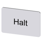 SIEMENS - Bezeichnungsschild 17,5x27mm, Schild silber, Beschriftung: Halt