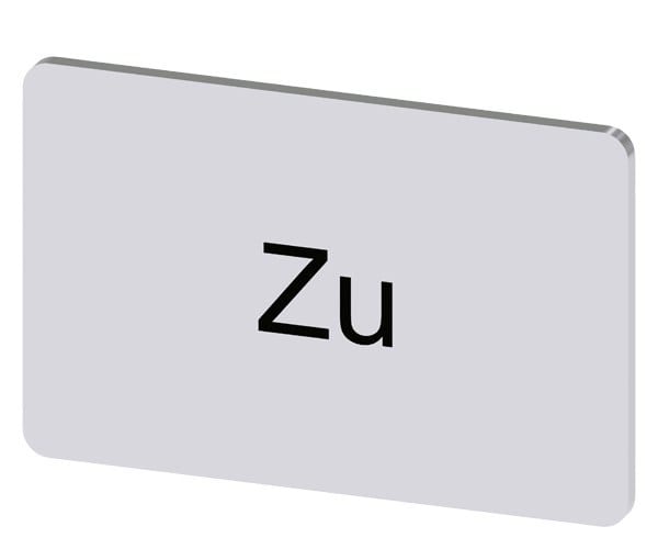 SIEMENS - Bezeichnungsschild 17,5x27mm, Schild silber, Beschriftung: Zu