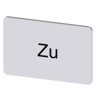 SIEMENS - Bezeichnungsschild 17,5x27mm, Schild silber, Beschriftung: Zu