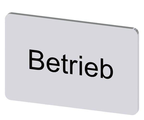 SIEMENS - Bezeichnungsschild 17,5x27mm, Schild silber, Beschriftung: Betrieb