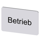 SIEMENS - Bezeichnungsschild 17,5x27mm, Schild silber, Beschriftung: Betrieb