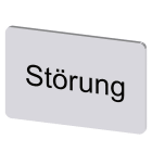 SIEMENS - Bezeichnungsschild 17,5x27mm, Schild silber, Beschriftung: Störung