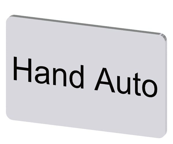 SIEMENS - Bezeichnungsschild 17,5x27mm, Schild silber, Beschriftung: Hand Auto