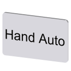 SIEMENS - Bezeichnungsschild 17,5x27mm, Schild silber, Beschriftung: Hand Auto
