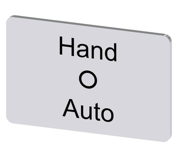 SIEMENS - Bezeichnungsschild 17,5x27mm, Schild silber, Beschriftung: Hand O Auto