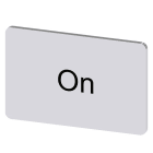 SIEMENS - Bezeichnungsschild 17,5x27mm, Schild silber, Beschriftung: On