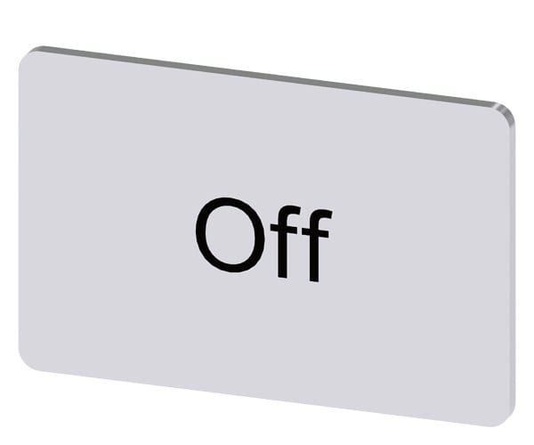 SIEMENS - Bezeichnungsschild 17,5x27mm, Schild silber, Beschriftung: Off