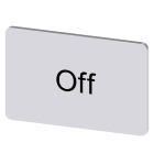 SIEMENS - Bezeichnungsschild 17,5x27mm, Schild silber, Beschriftung: Off