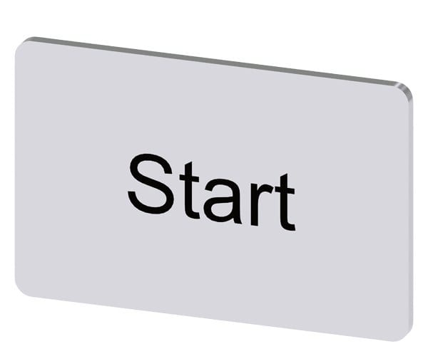 SIEMENS - Bezeichnungsschild 17,5x27mm, Schild silber, Beschriftung: Start