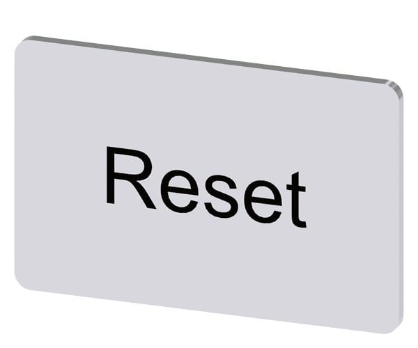 SIEMENS - Bezeichnungsschild 17,5x27mm, Schild silber, Beschriftung: Reset