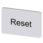 SIEMENS - Bezeichnungsschild 17,5x27mm, Schild silber, Beschriftung: Reset