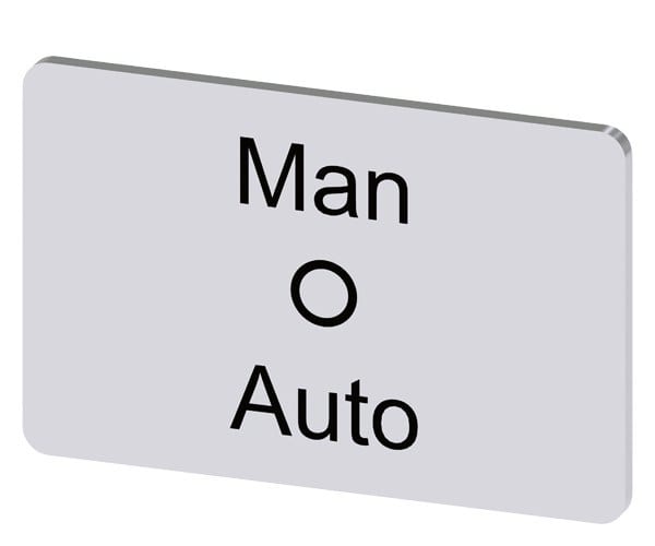 SIEMENS - Bezeichnungsschild 17,5x27mm, Schild silber, Beschriftung: Man-O-Auto