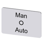 SIEMENS - Bezeichnungsschild 17,5x27mm, Schild silber, Beschriftung: Man-O-Auto