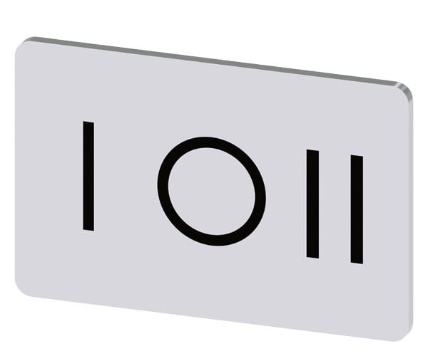 SIEMENS - Bezeichnungsschild 17,5x27mm, Schild silber, Symbol: I* O II