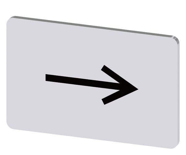SIEMENS - Bezeichnungsschild 17,5x27mm, Schild silber, Symbol: Pfeilrichtung rechts
