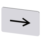 SIEMENS - Bezeichnungsschild 17,5x27mm, Schild silber, Symbol: Pfeilrichtung rechts