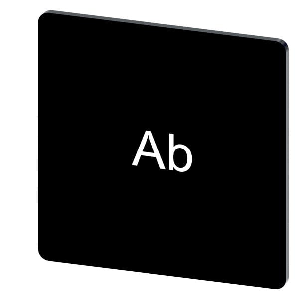 SIEMENS - Bezeichnungsschild 27x27mm, Schild schwarz, Beschriftung: Ab
