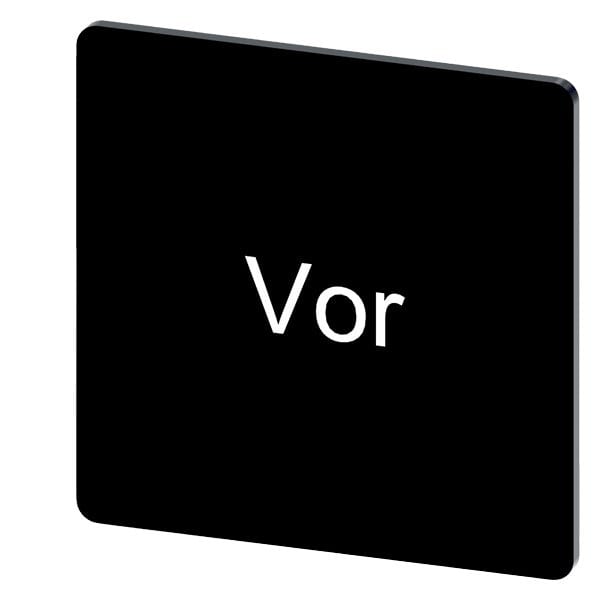 SIEMENS - Bezeichnungsschild 27x27mm, Schild schwarz, Beschriftung: Vor