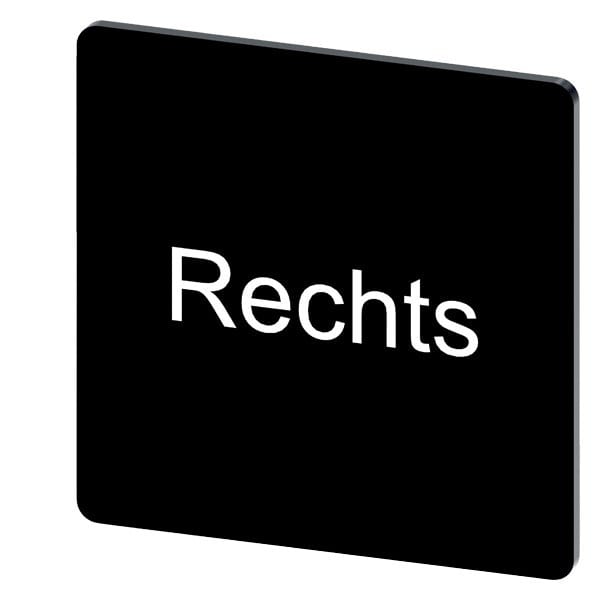 SIEMENS - Bezeichnungsschild 27x27mm, Schild schwarz, Beschriftung: Rechts