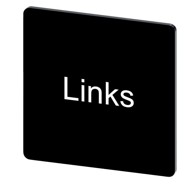 SIEMENS - Bezeichnungsschild 27x27mm, Schild schwarz, Beschriftung: Links