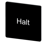 SIEMENS - Bezeichnungsschild 27x27mm, Schild schwarz, Beschriftung: Halt