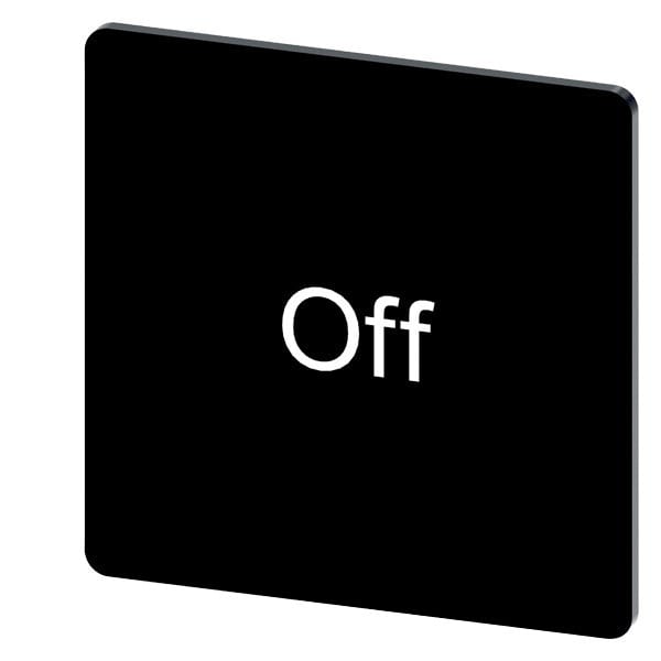 SIEMENS - Bezeichnungsschild 27x27mm, Schild schwarz, Beschriftung: Off