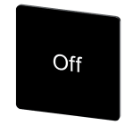 SIEMENS - Bezeichnungsschild 27x27mm, Schild schwarz, Beschriftung: Off