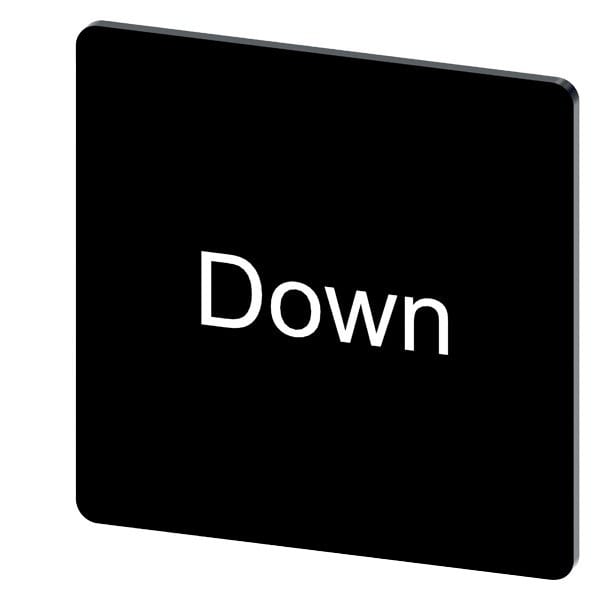 SIEMENS - Bezeichnungsschild 27x27mm, Schild schwarz, Beschriftung: Down