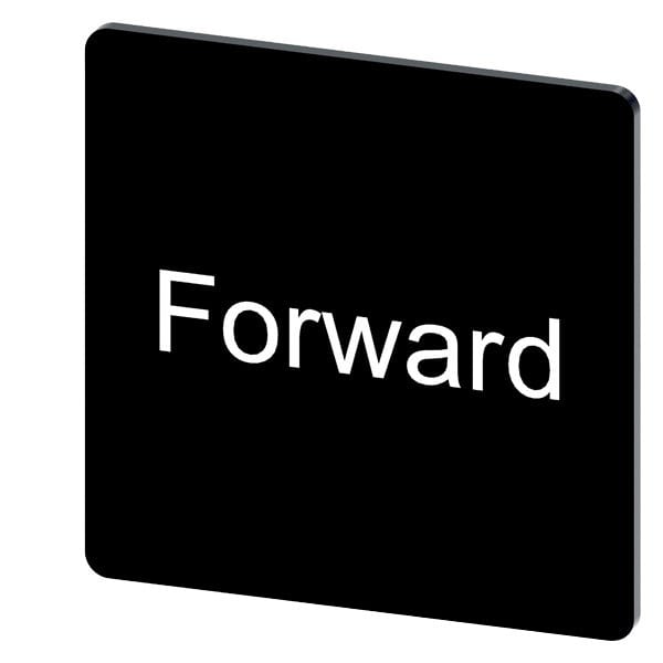 SIEMENS - Bezeichnungsschild 27x27mm, Schild schwarz, Beschriftung: Forward