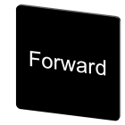 SIEMENS - Bezeichnungsschild 27x27mm, Schild schwarz, Beschriftung: Forward