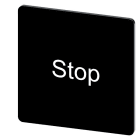 SIEMENS - Bezeichnungsschild 27x27mm, Schild schwarz, Beschriftung: Stop