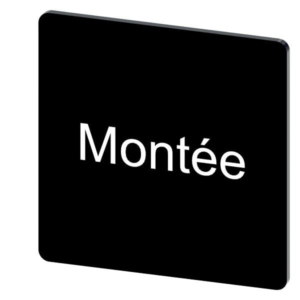 SIEMENS - Bezeichnungsschild 27x27mm, Schild schwarz, Beschriftung: Montee